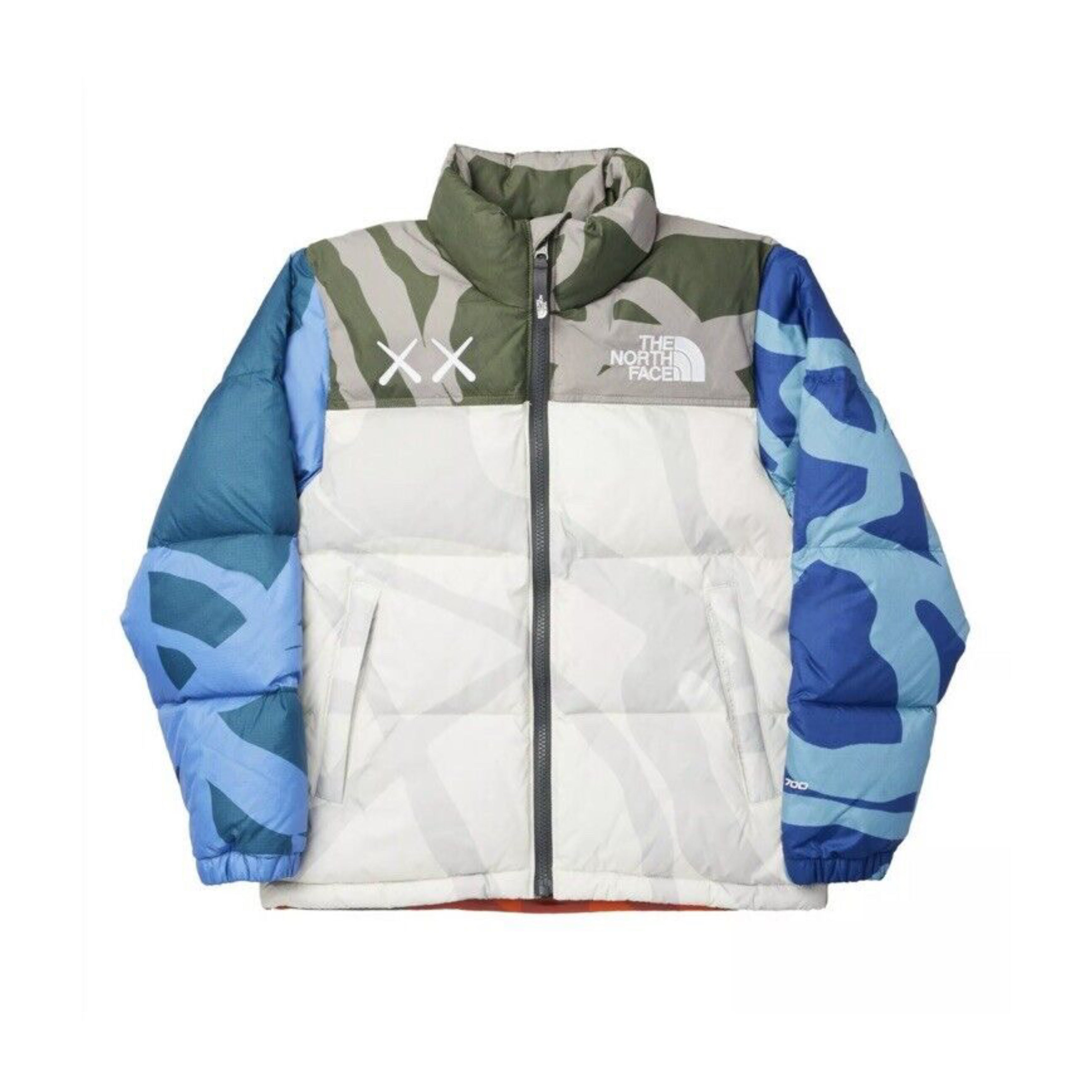 TNF x KAWS 1996 Retro Nuptse Puffer Jacket "White Green"