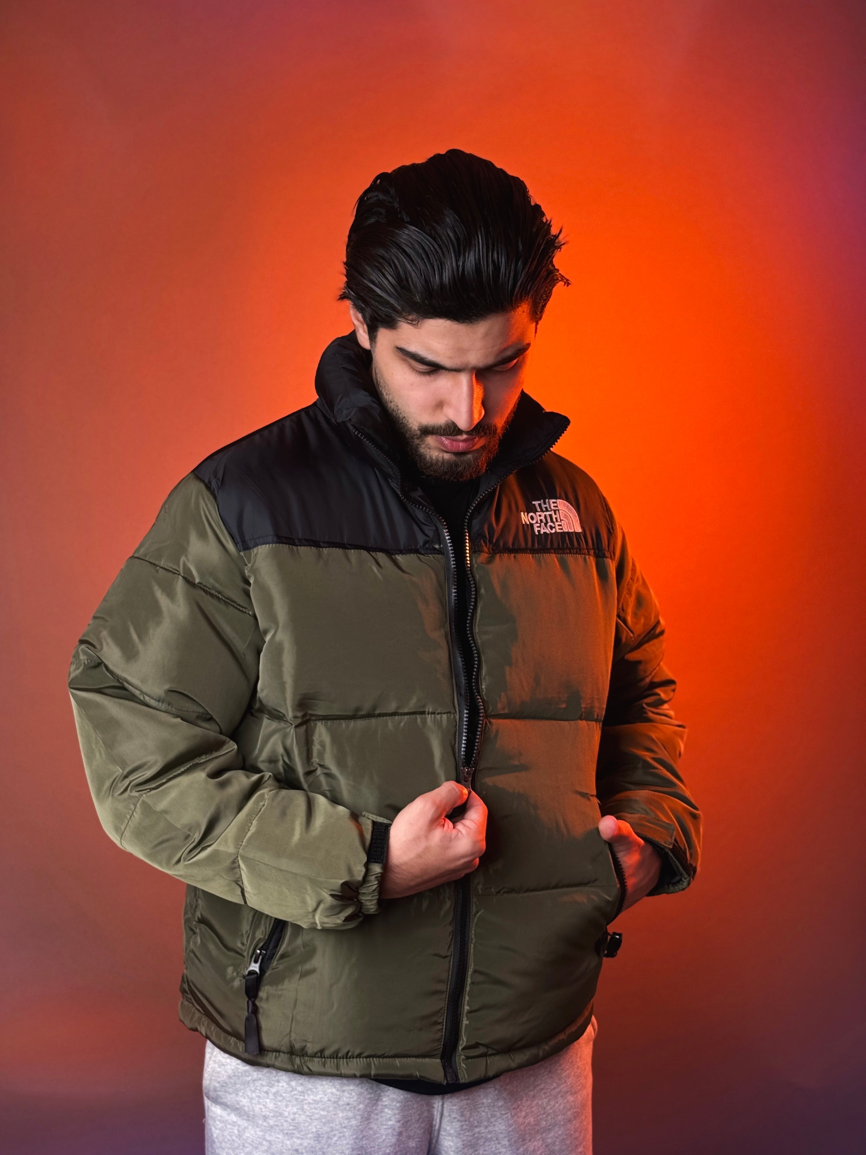 1996 Retro Nuptse Puffer Jacket "Olive"