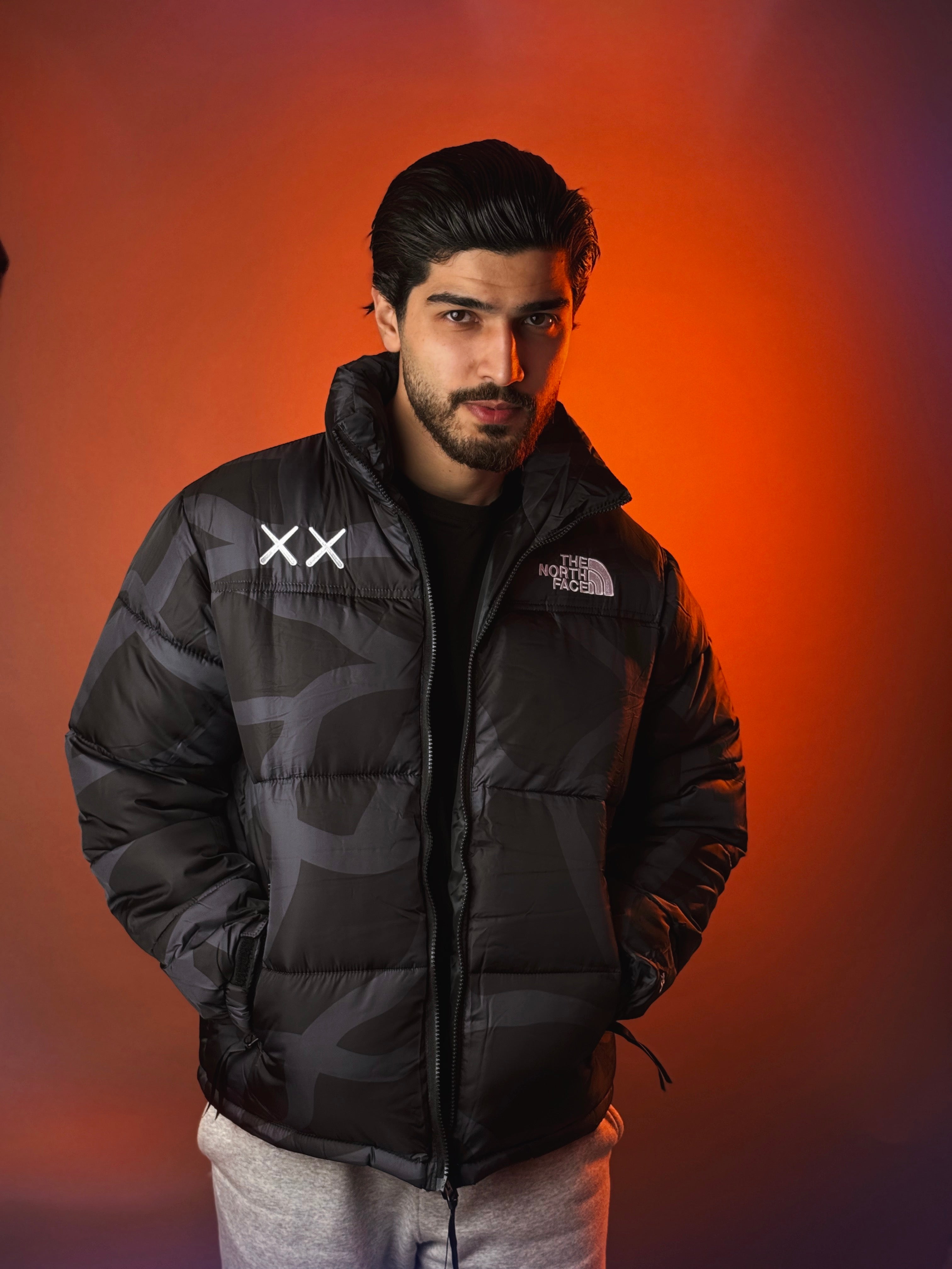 TNF x KAWS 1996 Retro Nuptse Puffer Jacket "Black"