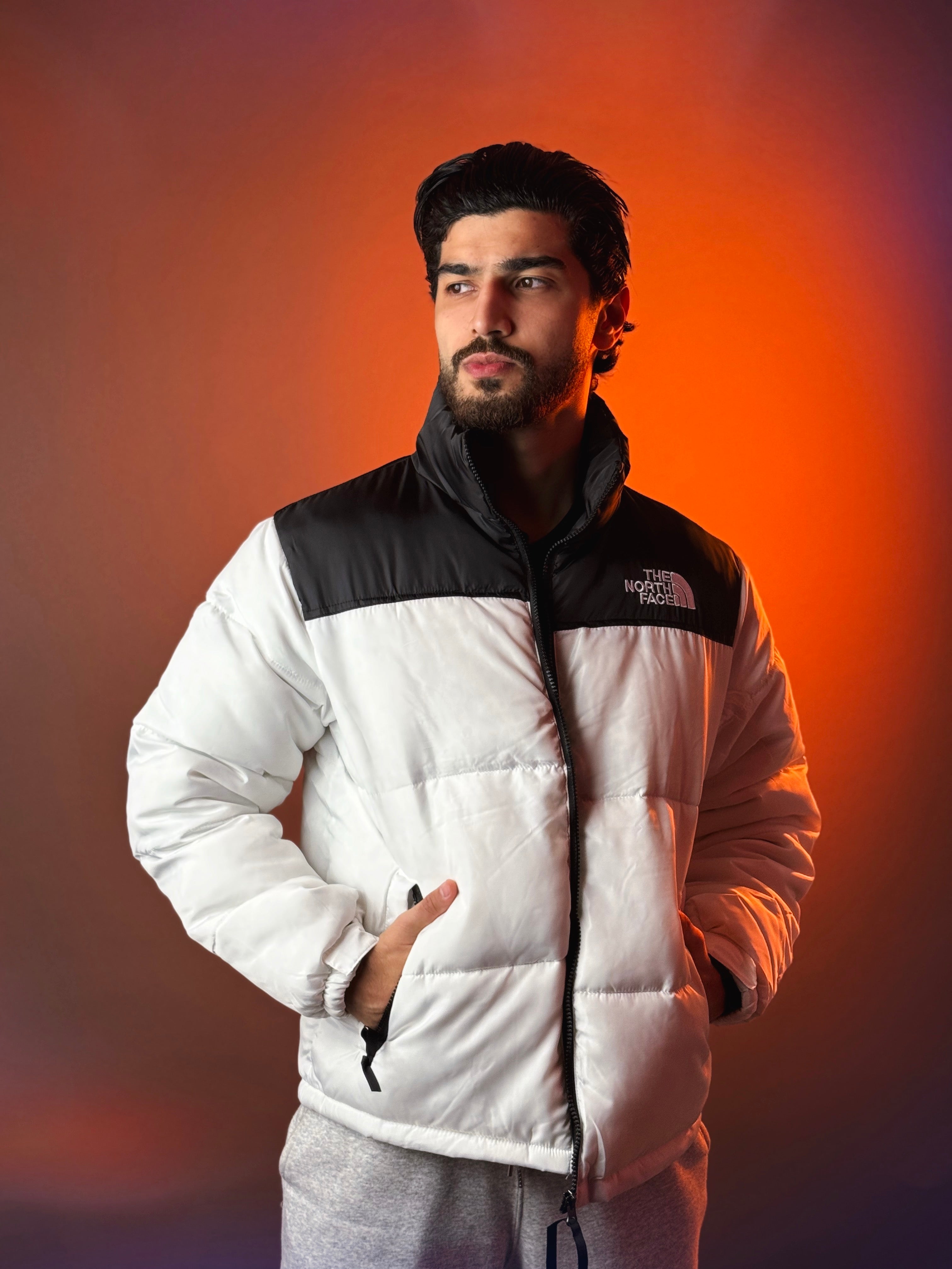 1996 Retro Nuptse Puffer Jacket "White/Balck"