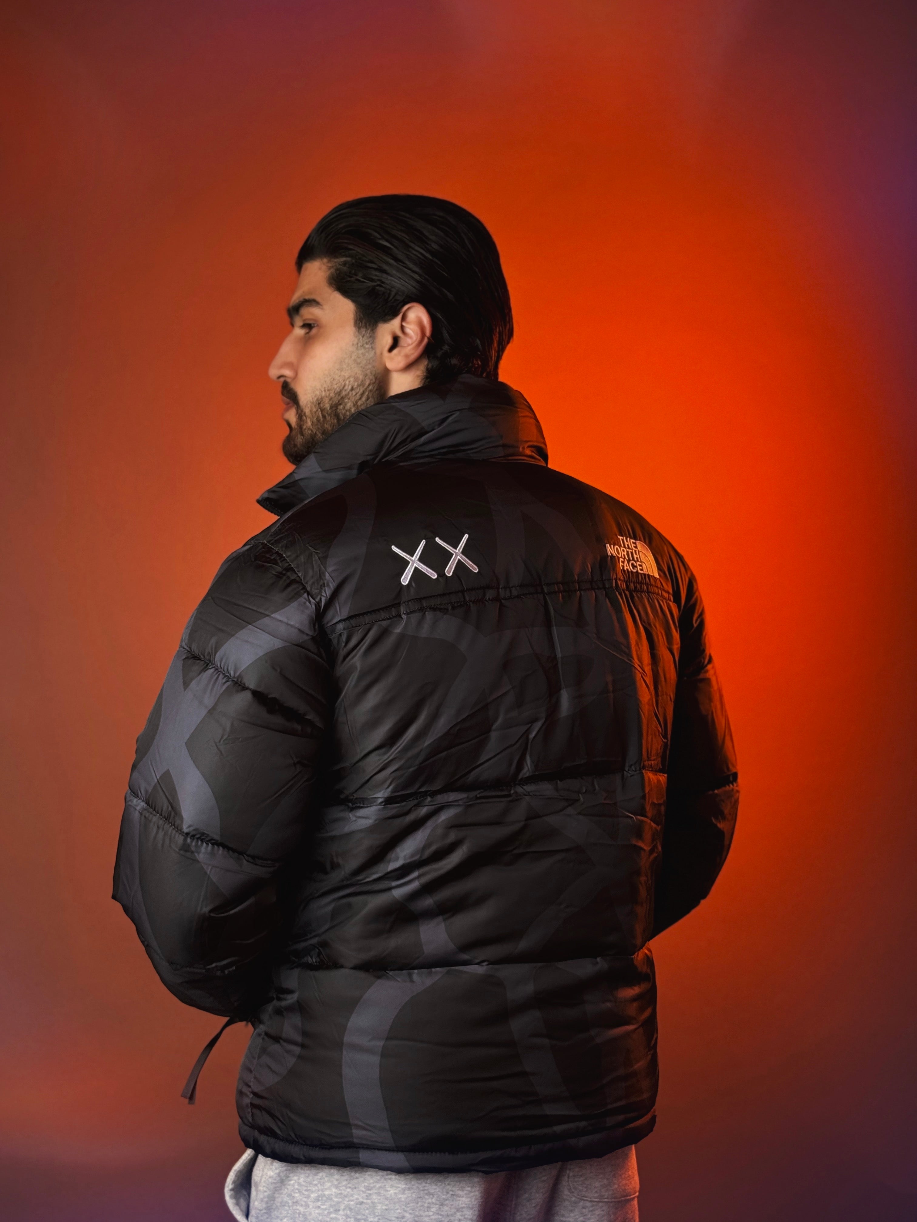 TNF x KAWS 1996 Retro Nuptse Puffer Jacket "Black"