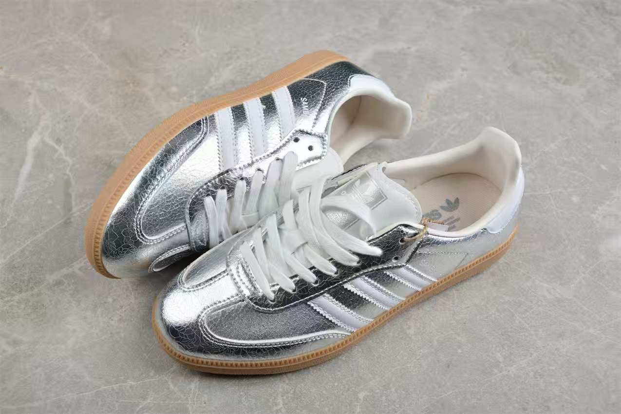 Samba OG "Silver Metallic Cracked Leather"